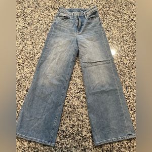 H & M Wide High Waist Ankle Length Jeans